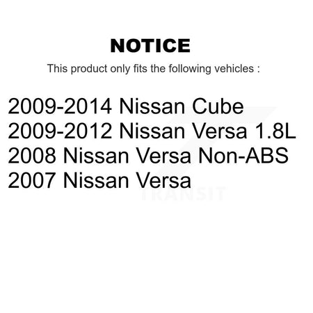 Front Disc Brake Caliper Rotors And Ceramic Pads Kit For Nissan Versa Cube KC8-100609T