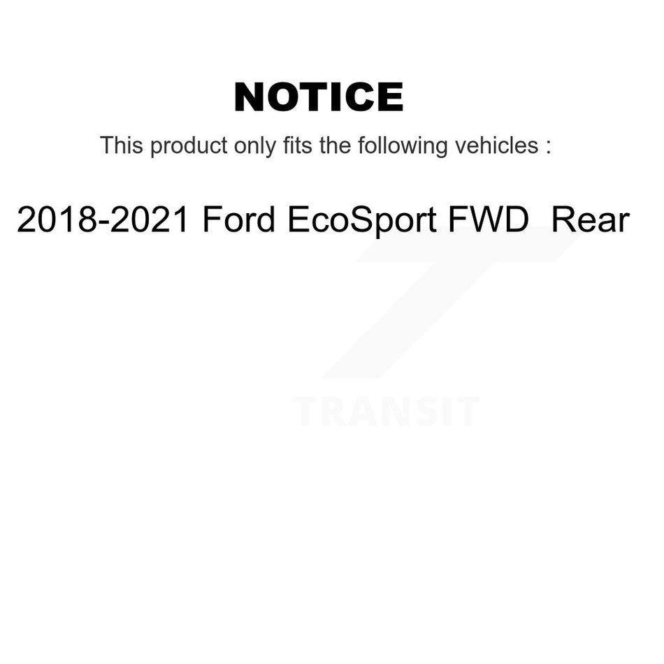 Rear Disc Brake Caliper Rotors And Semi-Metallic Pads Kit For 2018-2021 Ford EcoSport FWD KC8-100616S