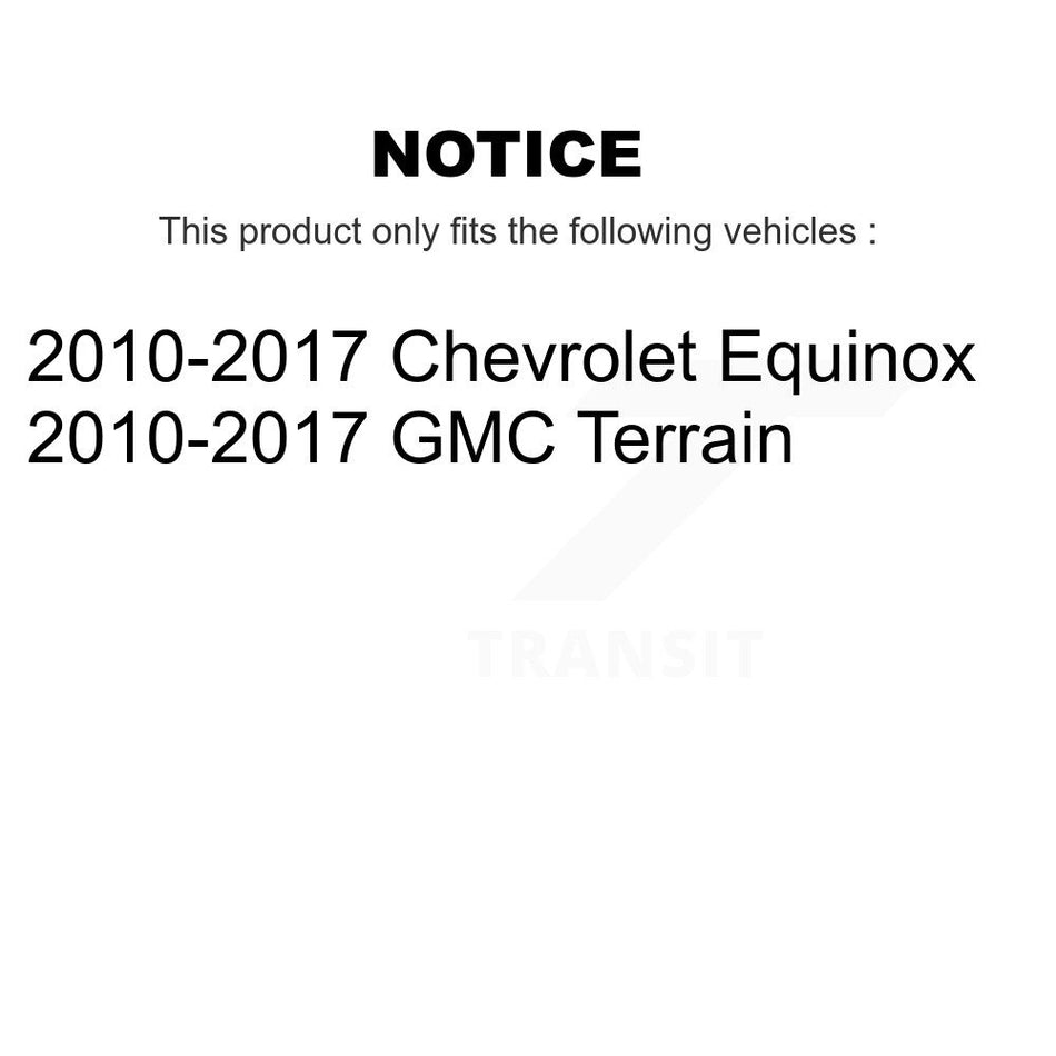 Rear Brake Caliper Rotor And Ceramic Pad Kit For 2010-2017 Chevrolet Equinox GMC Terrain KC8-100648C