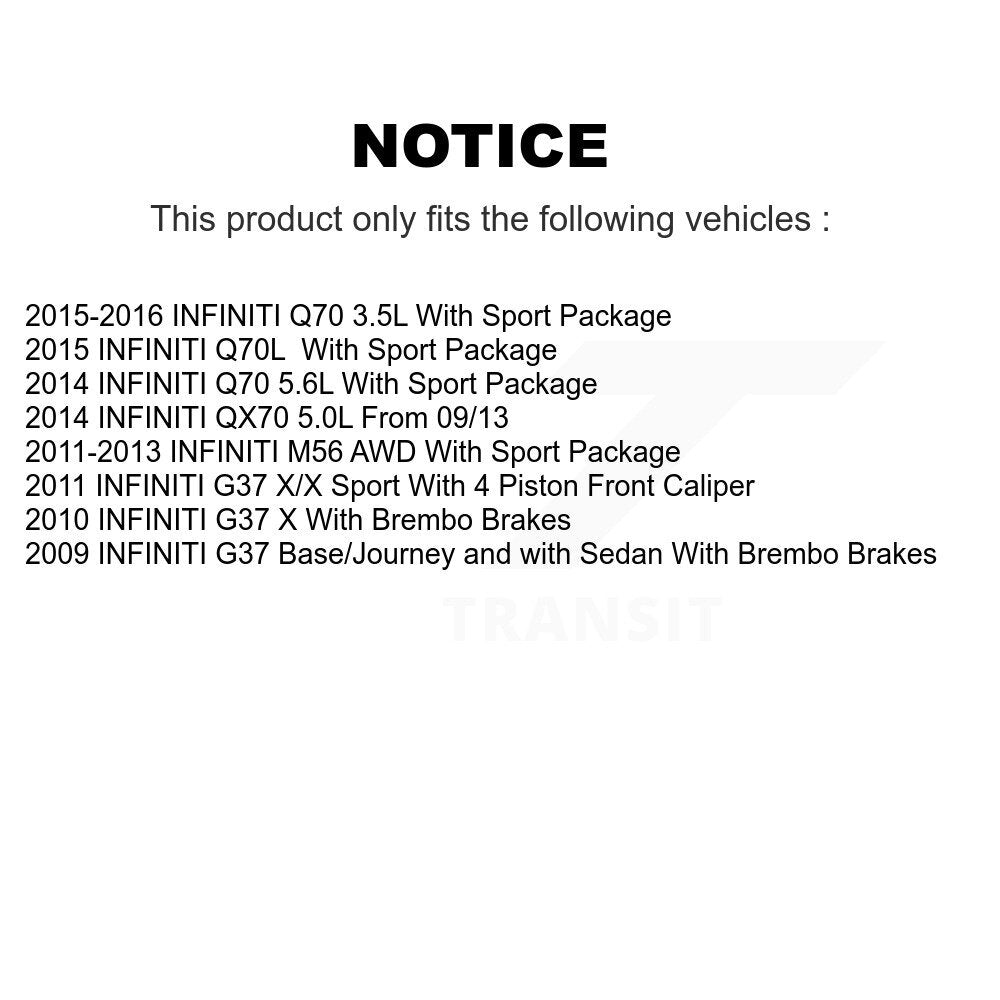 Front Brake Caliper Rotor & Ceramic Pad Kit For 09-13 INFINITI G37 With 4 Piston KC8-100657T