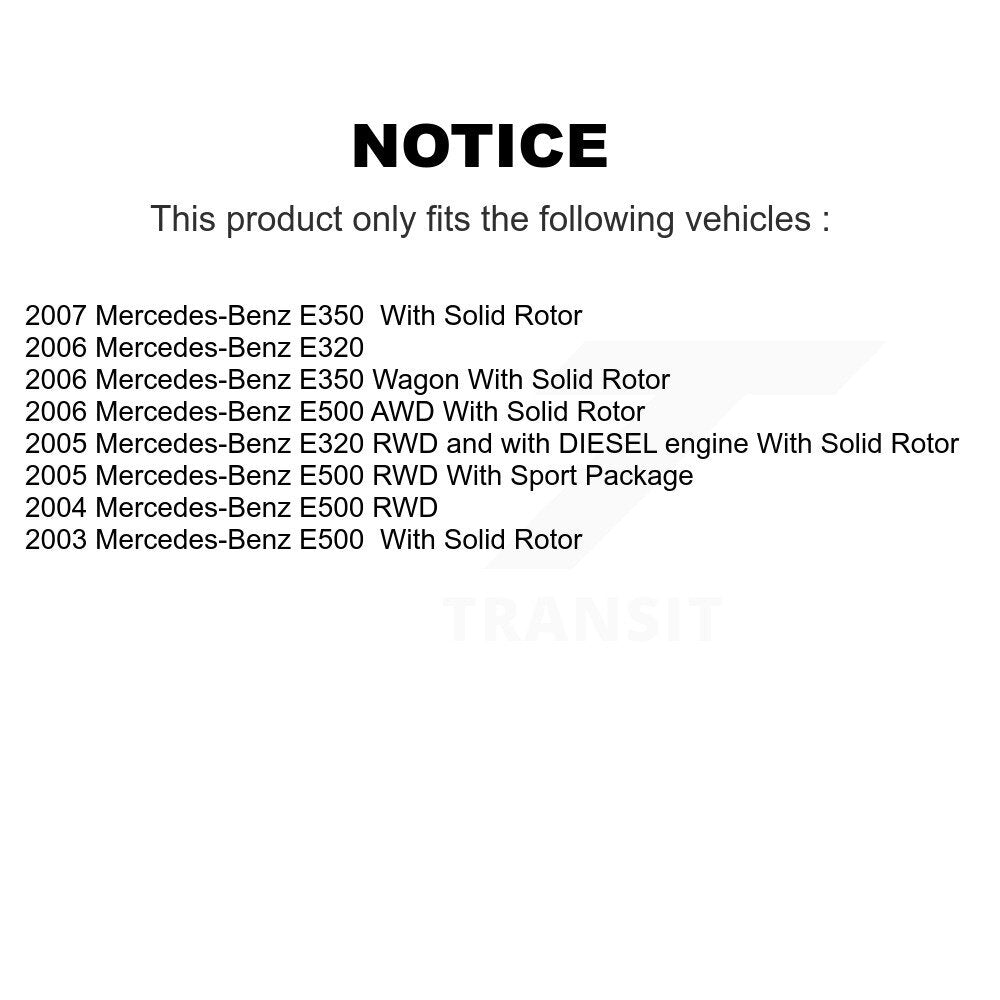 Rear Disc Brake Caliper Rotor And Semi-Metallic Pad Kit For Mercedes-Benz E350 E320 E500 KC8-100672P