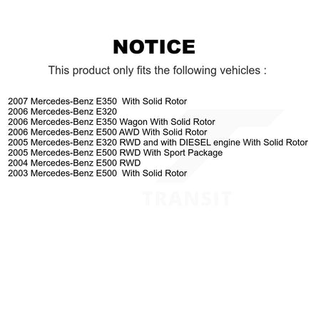 Rear Disc Brake Caliper Rotor And Semi-Metallic Pad Kit For Mercedes-Benz E350 E320 E500 KC8-100672P