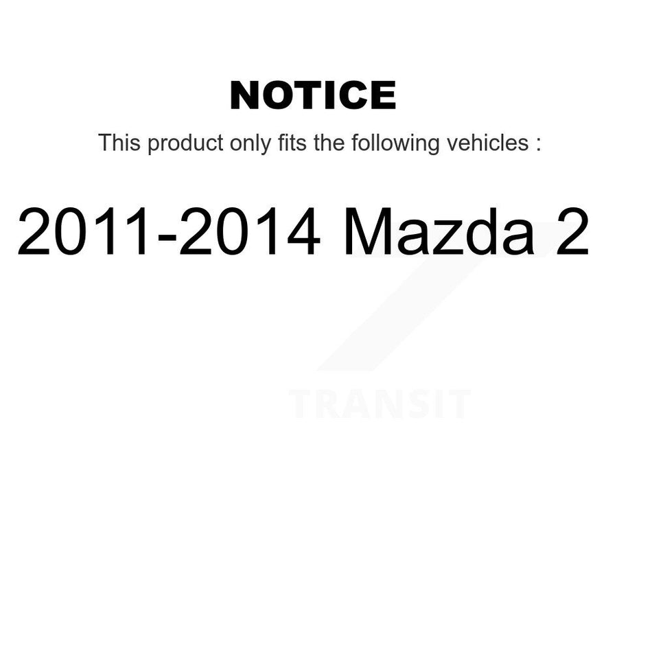 Front Disc Brake Caliper Rotors And Ceramic Pads Kit For 2011-2014 Mazda 2 KC8-100693T