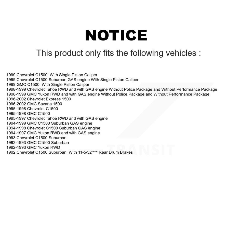 Front Disc Brake Caliper Rotors And Semi-Metallic Pads Kit For Chevrolet C1500 GMC Tahoe Suburban Yukon Express 1500 Savana KC8-100729P