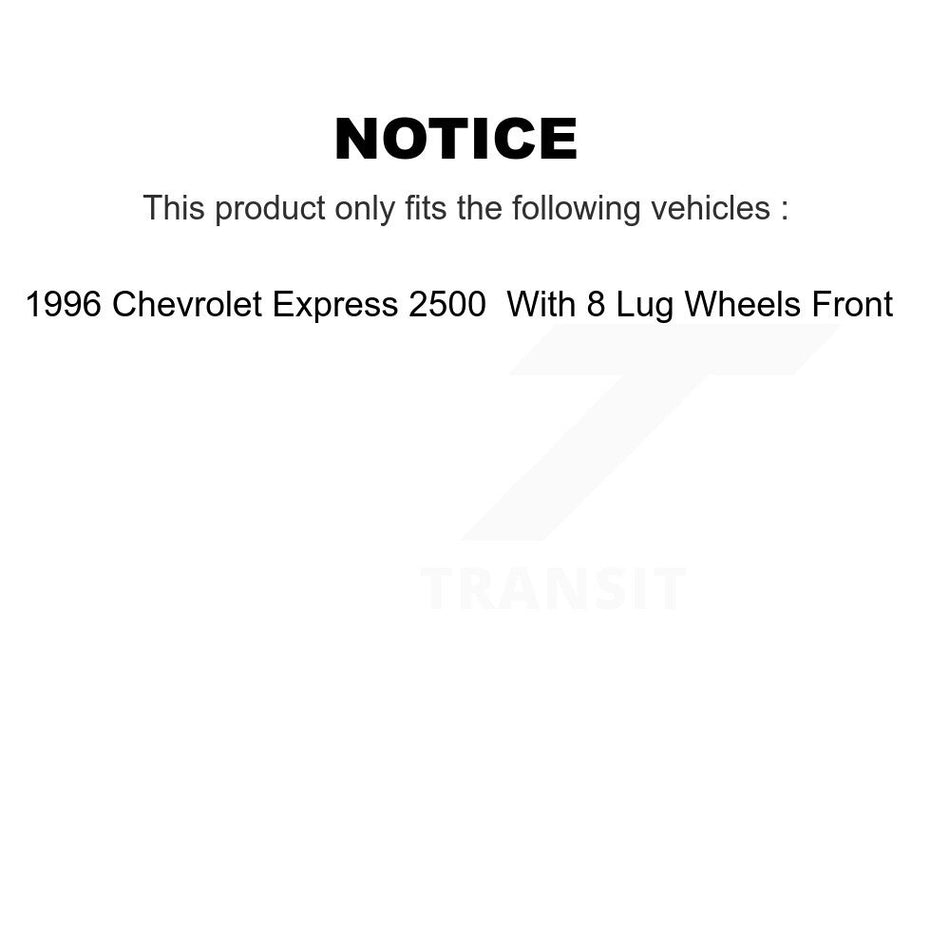 Front Disc Brake Caliper Rotors And Semi-Metallic Pads Kit For 1996 Chevrolet Express 2500 With 8 Lug Wheels KC8-100729S