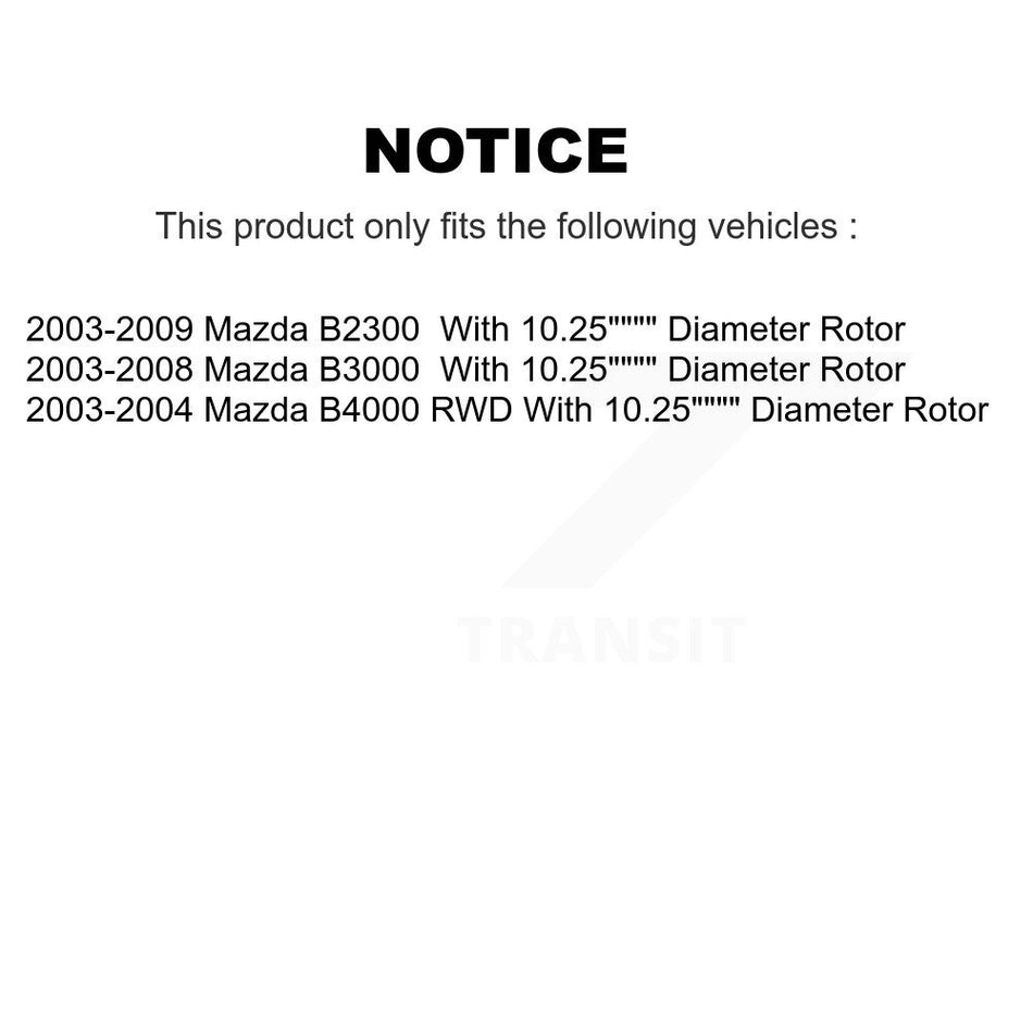 Front Disc Brake Caliper Rotors And Ceramic Pads Kit For Mazda B3000 B2300 B4000 KC8-100737C