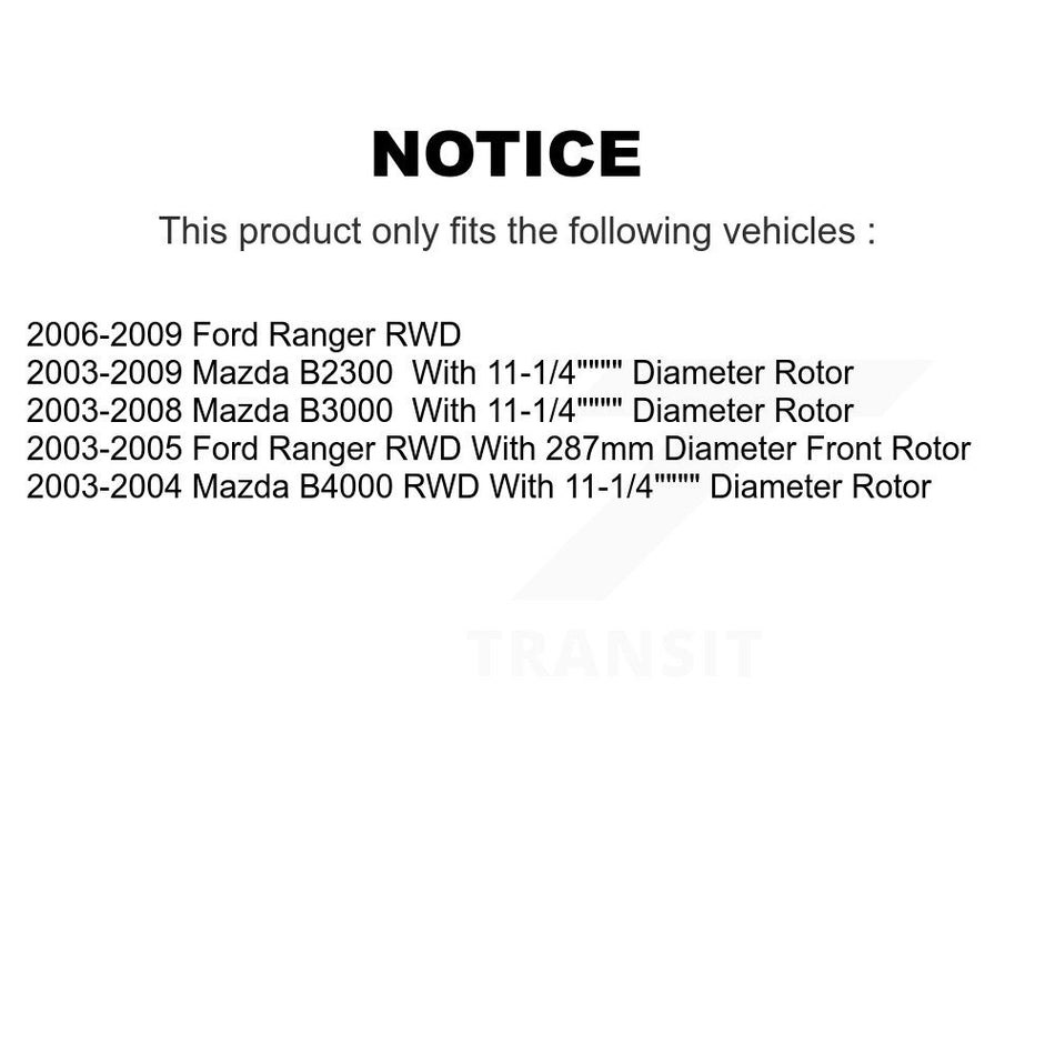 Front Disc Brake Caliper Rotor & Ceramic Pad Kit For Ford Ranger Mazda B3000 B2300 B4000 KC8-100746T