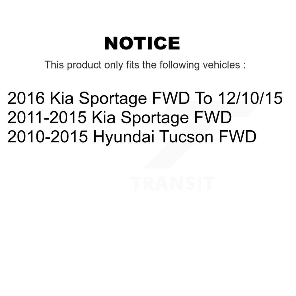 Rear Disc Brake Caliper Rotors And Ceramic Pads Kit For Hyundai Tucson Kia Sportage FWD KC8-100834N