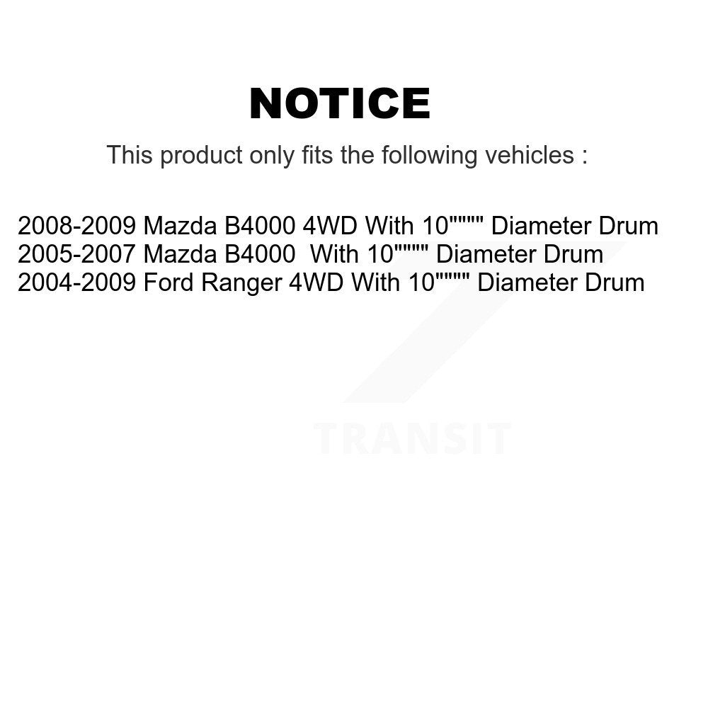 Front Rear Brake Caliper Rotors Drum Semi-Metallic Pad Shoe Cylinder Kit (11Pc) For Ford KC8-100892S