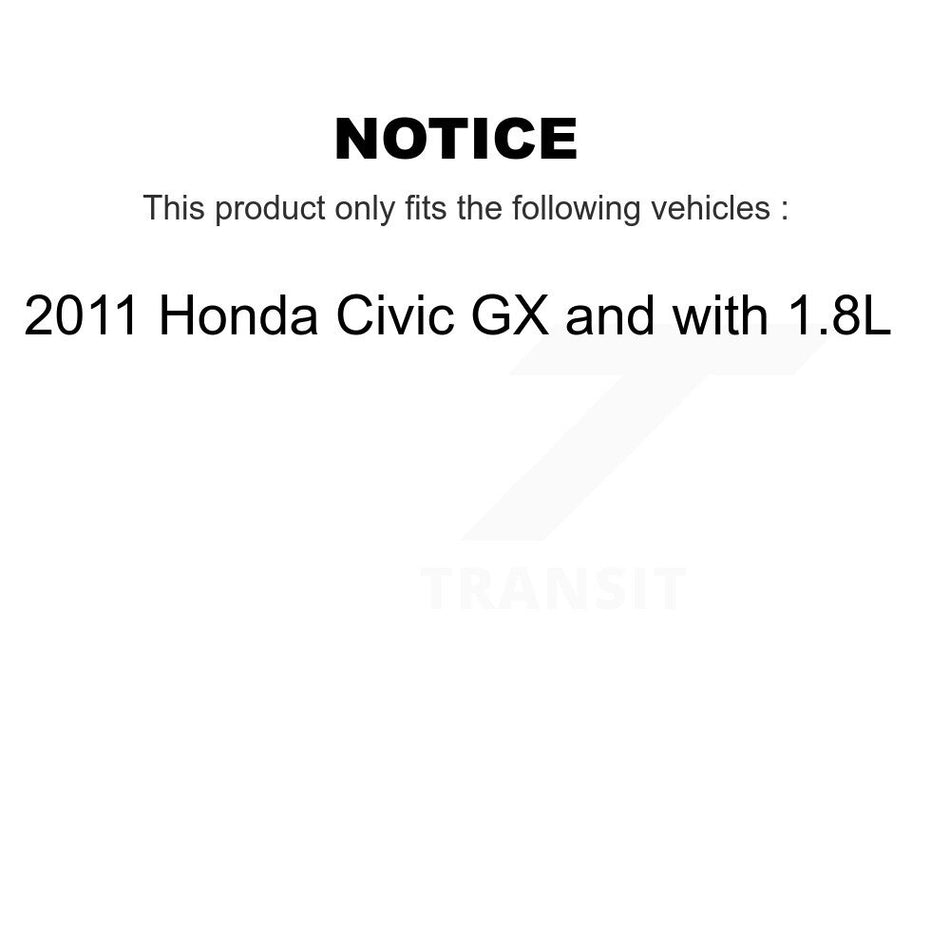 Front Rear Disc Brake Caliper Rotors Drums Semi-Metallic Pads Shoes Wheel Cylinders And Hardware Kit (11Pc) For 2011 Honda Civic GX with 1.8L KC8-100912P
