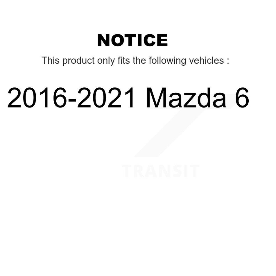 Rear Disc Brake Caliper Rotors And Ceramic Pads Kit For 2016-2021 Mazda 6 KC8-100998N