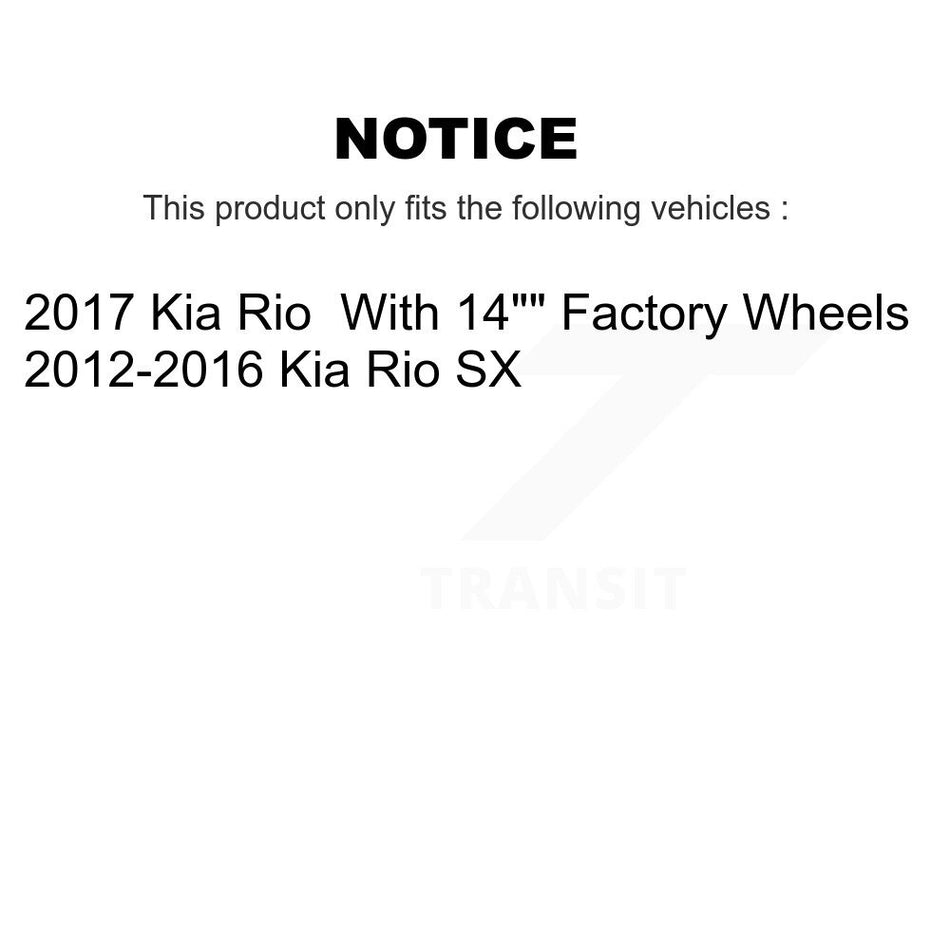 Front Rear Disc Brake Caliper Rotors And Semi-Metallic Pads Kit (10Pc) For Kia Rio KC8-101037P