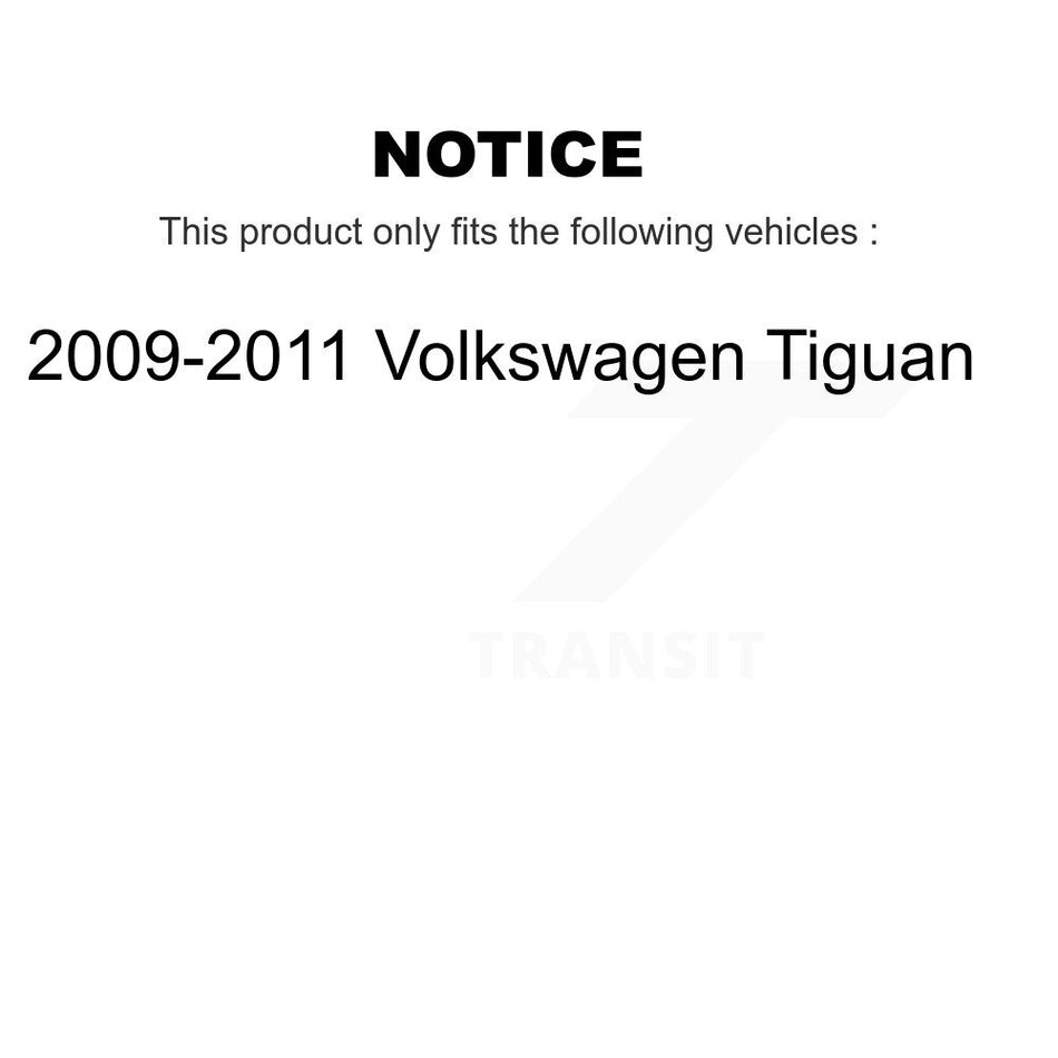 Front Rear Disc Brake Caliper Rotors And Semi-Metallic Pads Kit (10Pc) For 2009-2011 Volkswagen Tiguan KC8-101042S