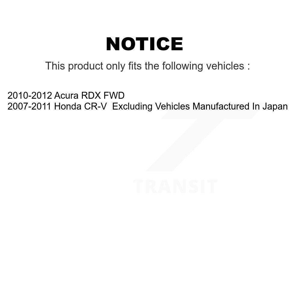 Front Rear Brake Caliper Rotor And Semi-Metallic Pad Kit (10Pc) For Honda CR-V Acura RDX KC8-101045S