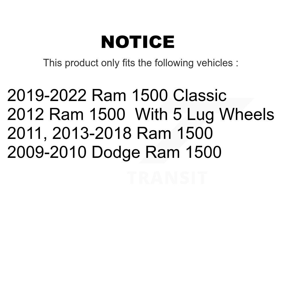 Front Rear Brake Caliper Rotor & Semi-Metallic Pad Kit (10Pc) For Ram 1500 Classic Dodge KC8-101081P