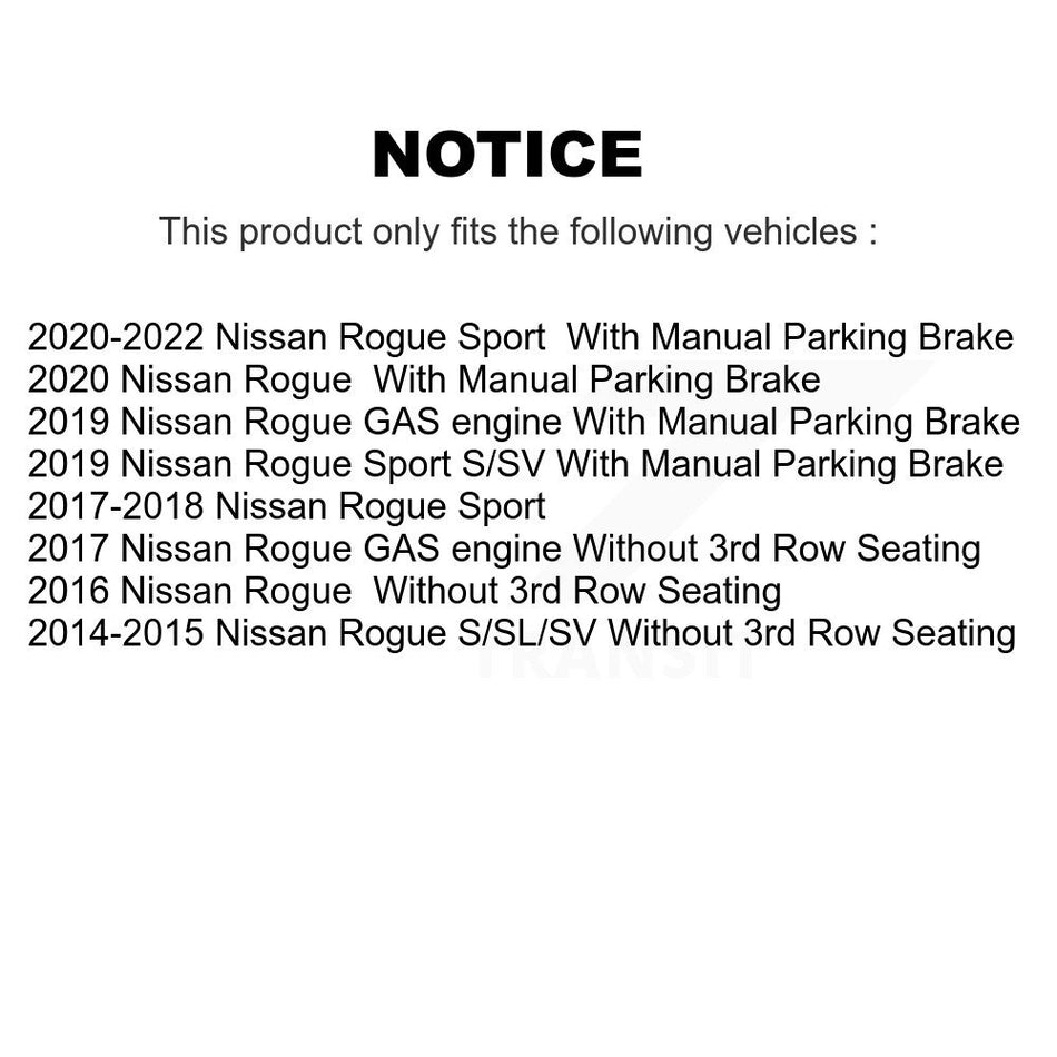 Front Rear Disc Brake Caliper Rotors And Semi-Metallic Pads Kit (10Pc) For Nissan Rogue Sport KC8-101123S