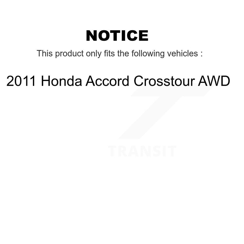 Front Rear Brake Caliper Rotor & Semi-Metallic Pad Kit (10Pc) For Honda Accord Crosstour KC8-101198P