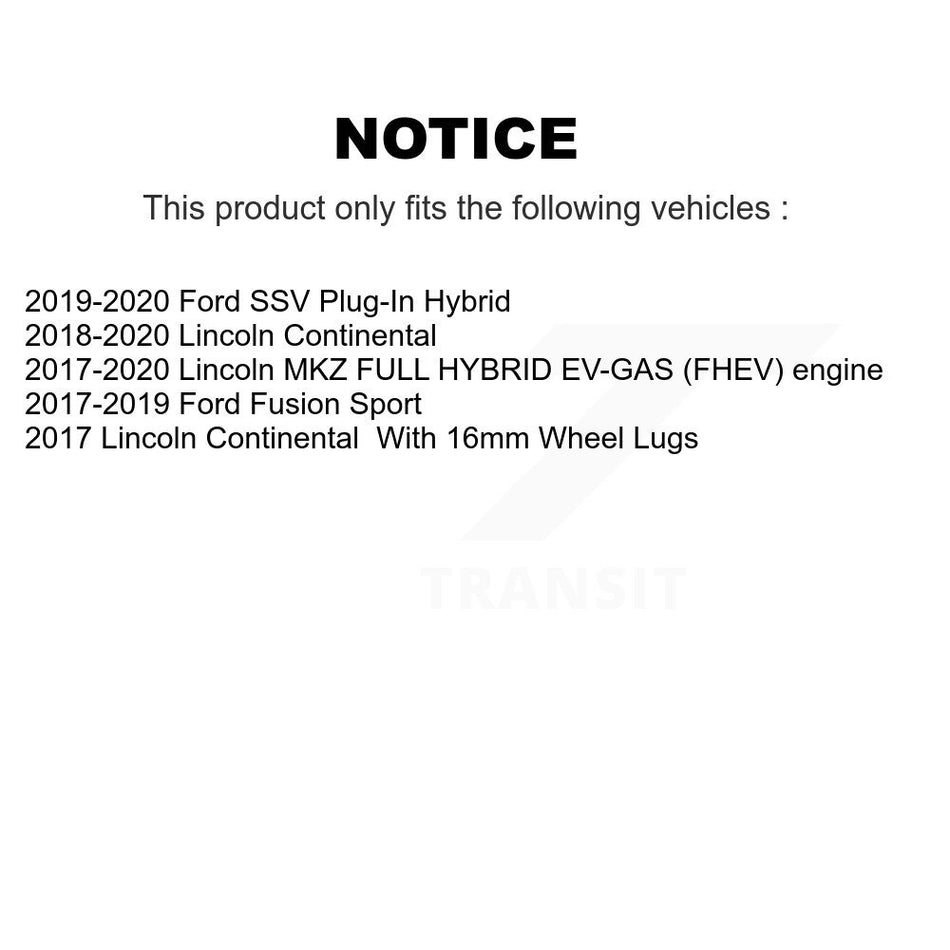 Rear Brake Caliper Rotor & Semi-Metallic Pad Kit For Ford Fusion Lincoln MKZ Continental KC8-101210N