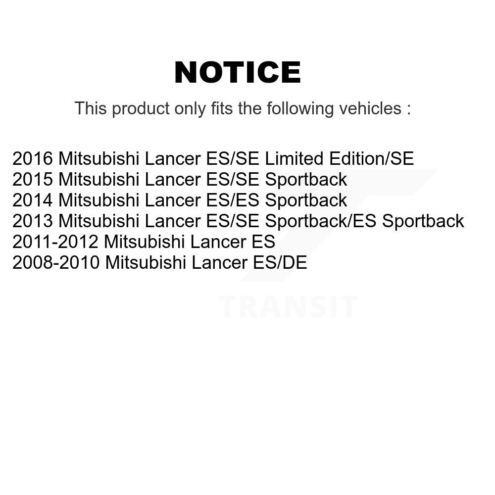 Front Rear Disc Brake Caliper Rotor & Semi-Metallic Pad Kit (10Pc) For Mitsubishi Lancer KC8-101249S