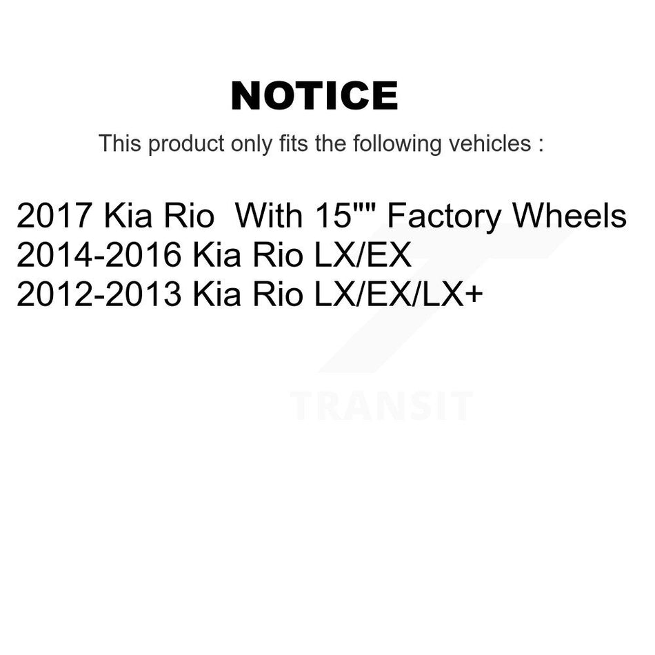 Front Rear Disc Brake Caliper Rotors And Semi-Metallic Pads Kit (10Pc) For Kia Rio KC8-101264S