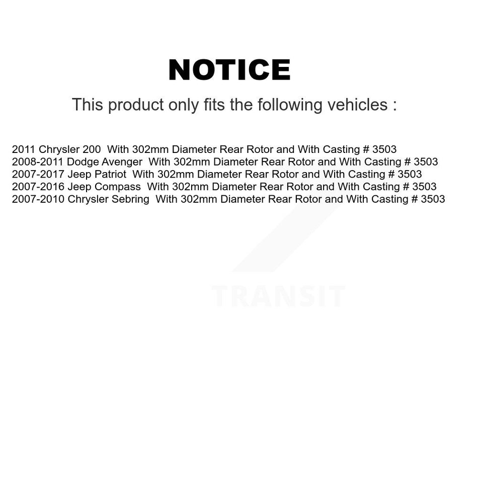 Front Rear Brake Caliper Rotors Ceramic Pad Kit (10Pc) For Jeep Patriot Compass Chrysler KC8-102010N