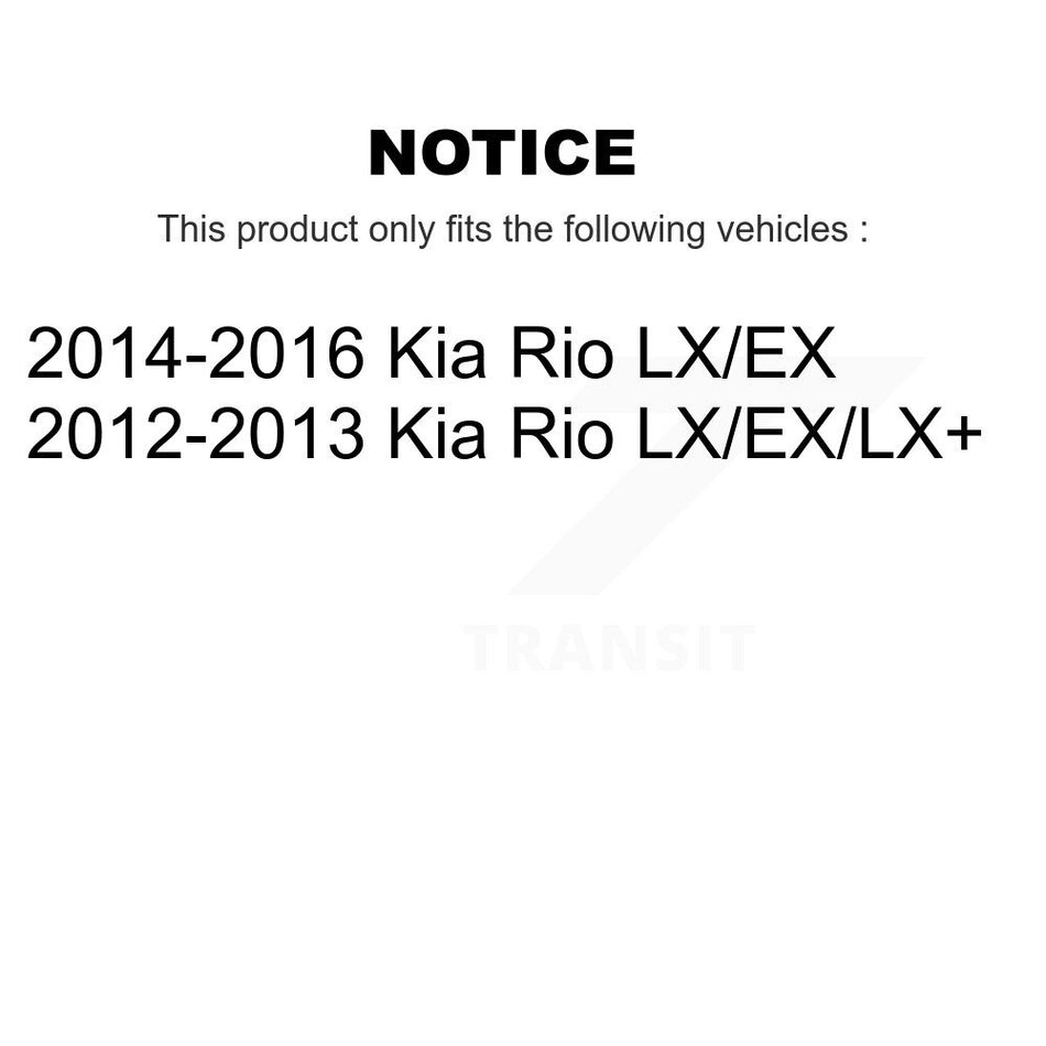 Front Rear Disc Brake Caliper Rotors And Ceramic Pads Kit (10Pc) For Kia Rio KC8-102317N