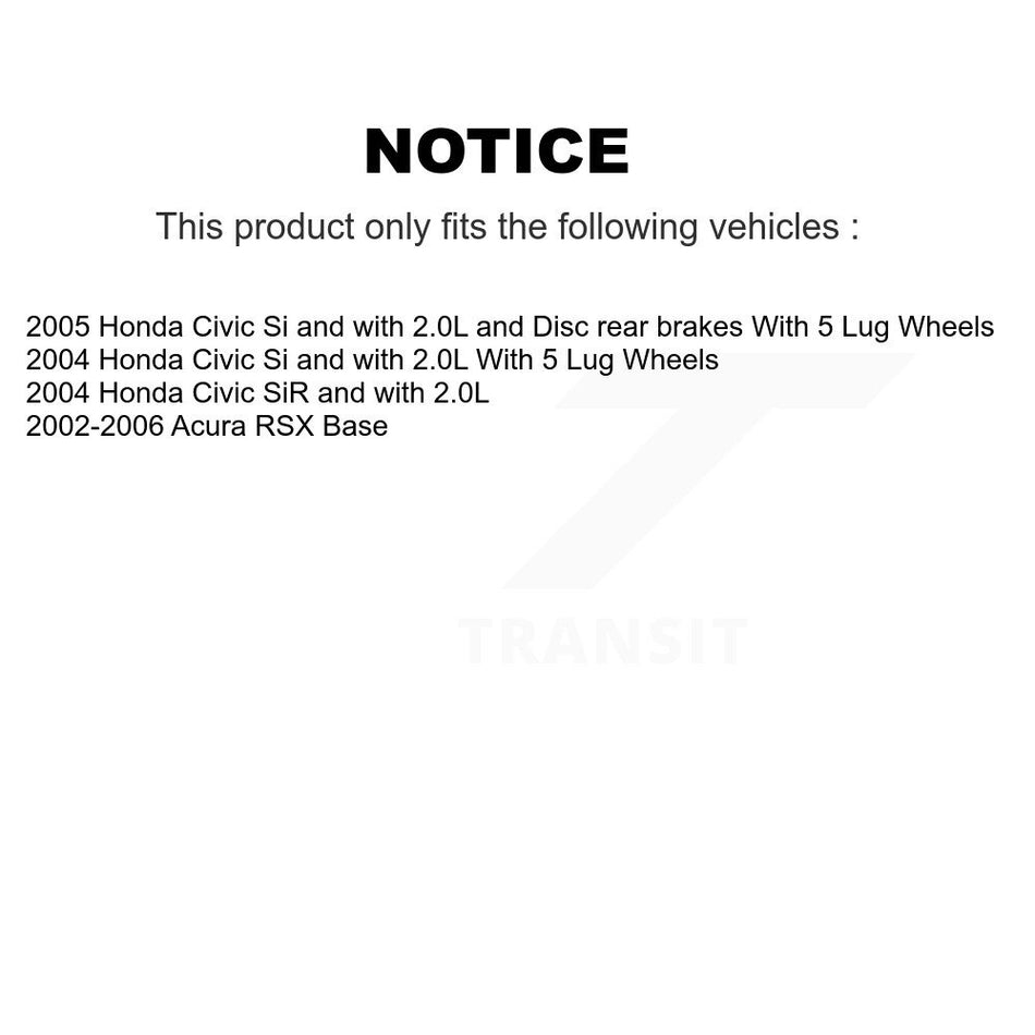 Front Rear Disc Brake Caliper Rotor And Ceramic Pad Kit (10Pc) For Honda Civic Acura RSX KC8-102450N