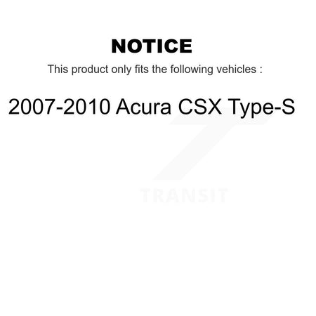Front Rear Brake Caliper Rotor And Ceramic Pad Kit (10Pc) For 2007-2010 Acura CSX Type-S KC8-102872N