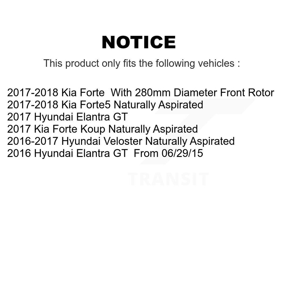 Front Brake Caliper Drill Slot Rotor Semi-Metallic Pad Kit For Kia Forte Hyundai Elantra KCD-100045P