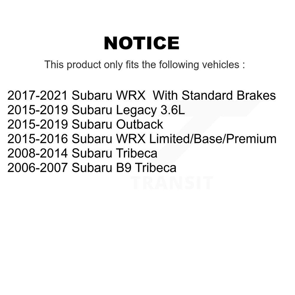 Front Brake Caliper Drill Slotted Rotor Ceramic Pad Kit For Subaru Outback WRX Legacy B9 KCD-100144C