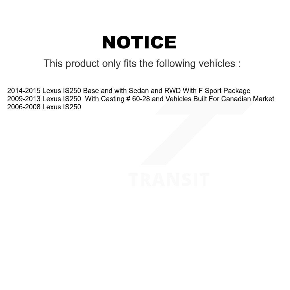 Front Disc Brake Coated Caliper Drilled Slot Rotor Semi-Metallic Pad Kit For Lexus IS250 KCD-100188P