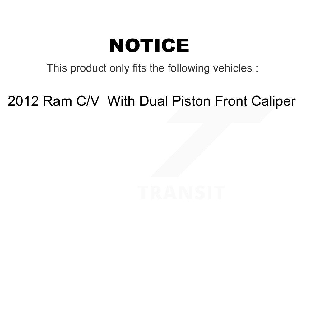 Front Rear Disc Brake Coated Caliper Drill Slot Rotor Ceramic Pad Kit (10Pc) For Ram C/V KCD-100242C