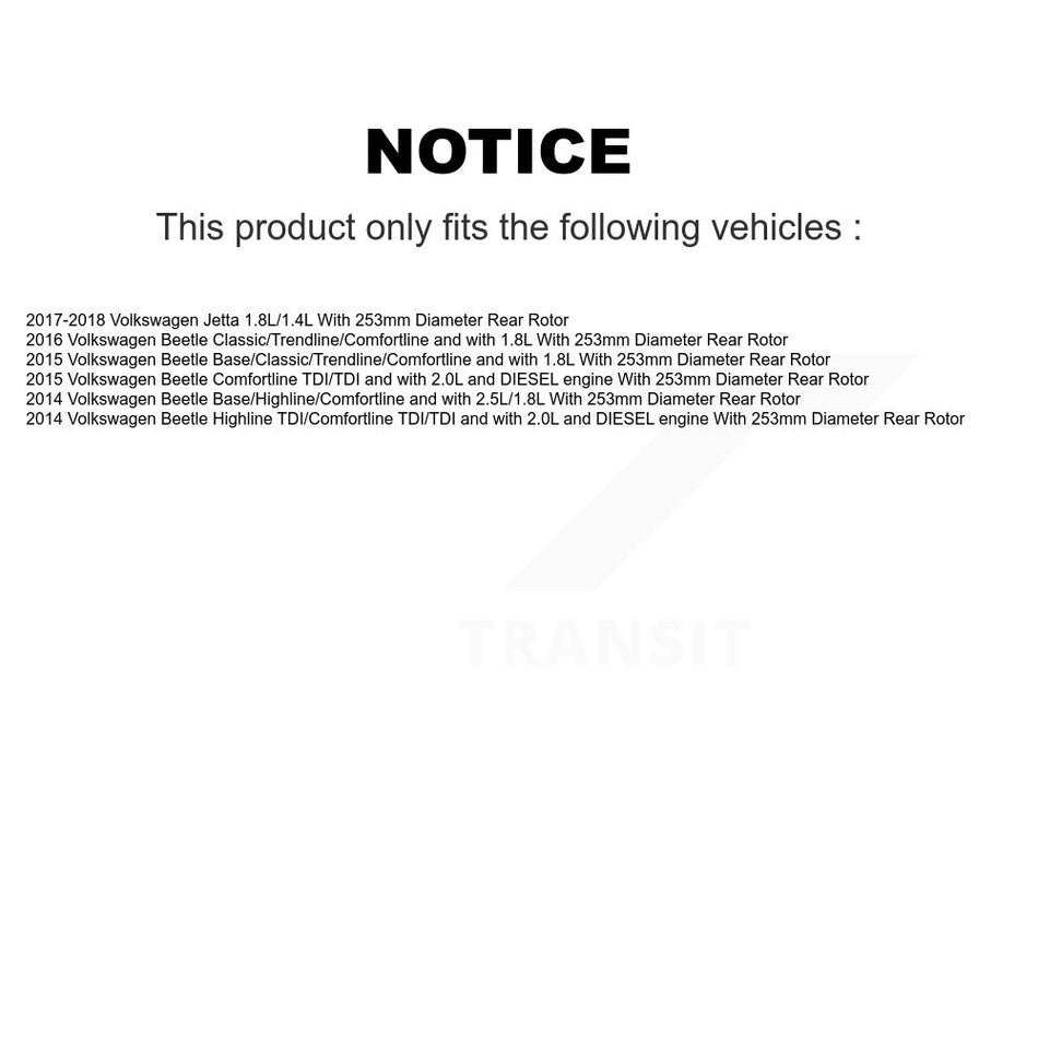 Front Rear Brake Caliper Drill Slotted Rotor Semi-Metallic Pad Kit (10Pc) For Volkswagen KCD-100252P