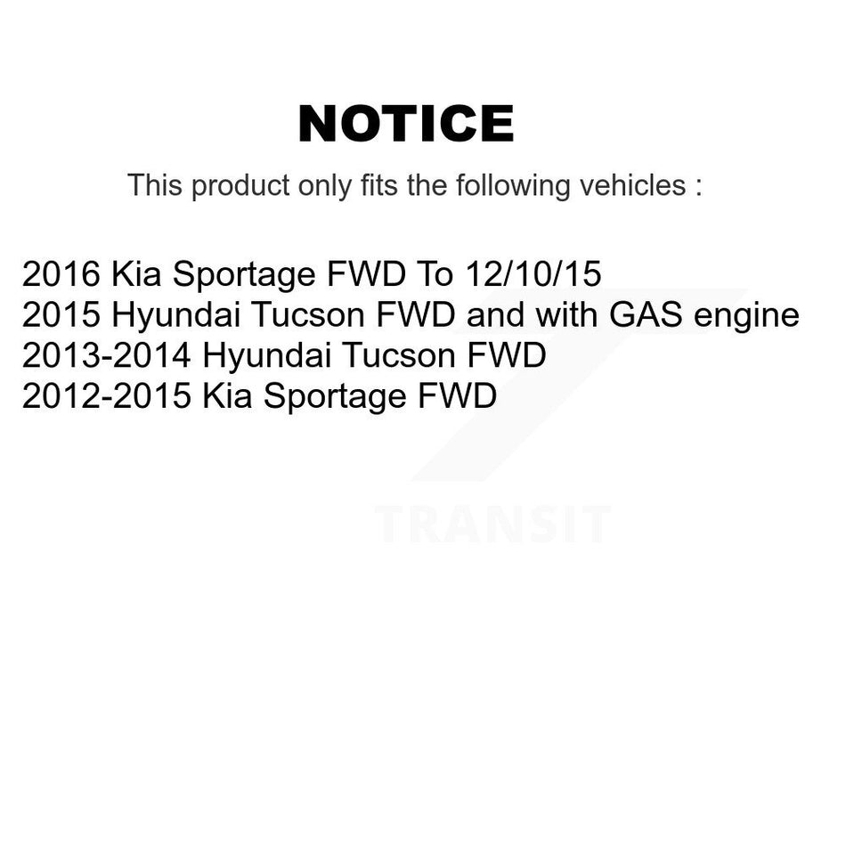 Front Rear Disc Brake Coated Caliper Drilled Slotted Rotors And Semi-Metallic Pads Kit (10Pc) For Kia Sportage Hyundai Tucson KCD-100281S