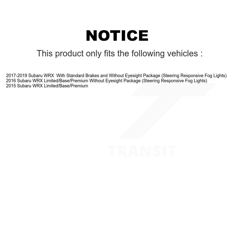 Front Rear Brake Coated Caliper Drilled Slot Rotor Ceramic Pad Kit (10Pc) For Subaru WRX KCD-100304C