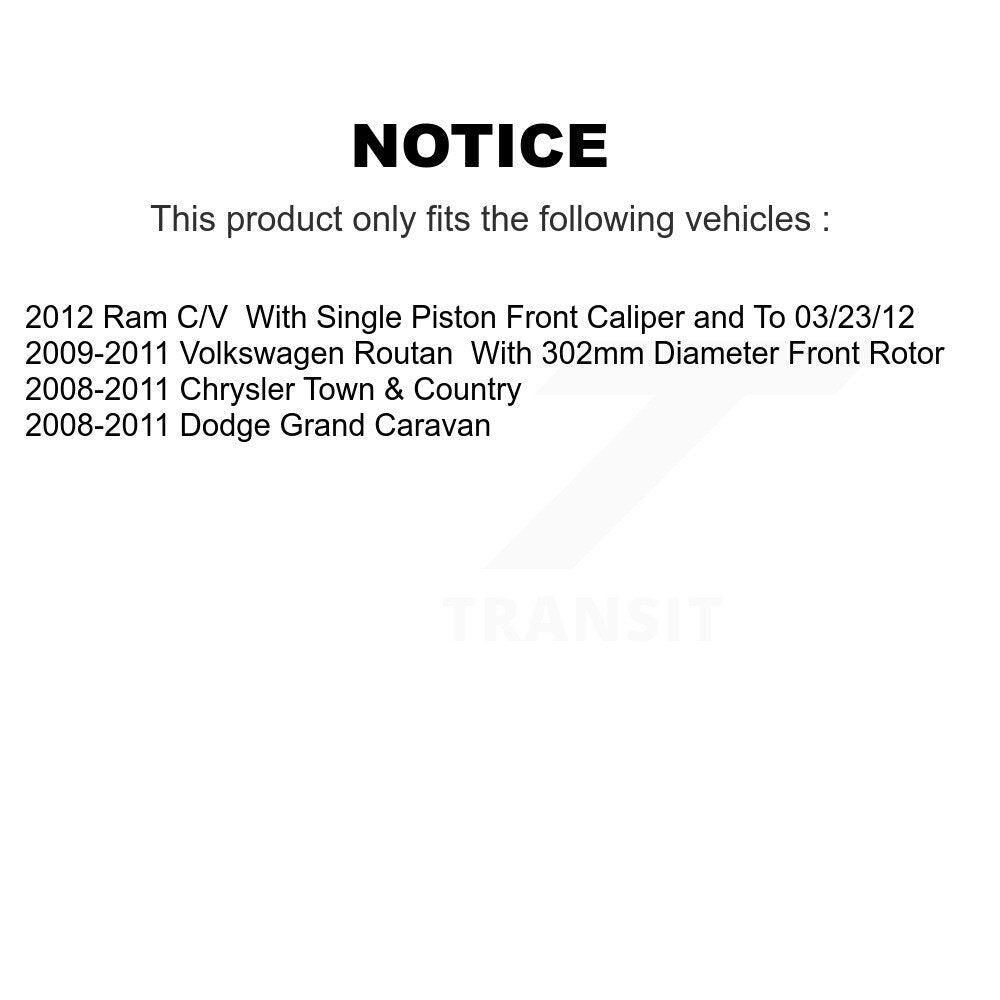 Front Rear Brake Caliper Drill Slot Rotor Semi-Metallic Pad Kit (10Pc) For Dodge Grand & KCD-100363P