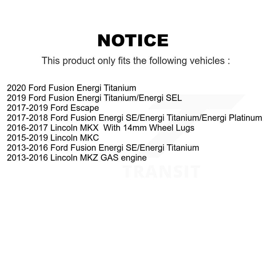 Rear Brake Caliper Drilled Slot Rotor Ceramic Pad Kit For Ford Escape Fusion Lincoln MKC KCD-100523T