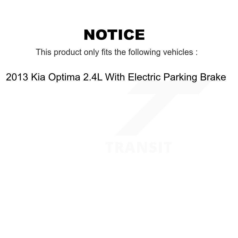 Rear Disc Brake Coated Caliper Drill Slot Rotor Ceramic Pad Kit For 2013 Kia Optima 2.4L KCD-100550C