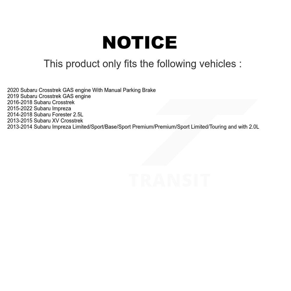 Rear Brake Caliper Drill Slot Rotor Semi-Metallic Pad Kit For Subaru Impreza Forester XV KCD-100559S