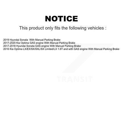Rear Brake Coated Caliper Drill Slot Rotor Ceramic Pad Kit For Hyundai Sonata Kia Optima KCD-100568T