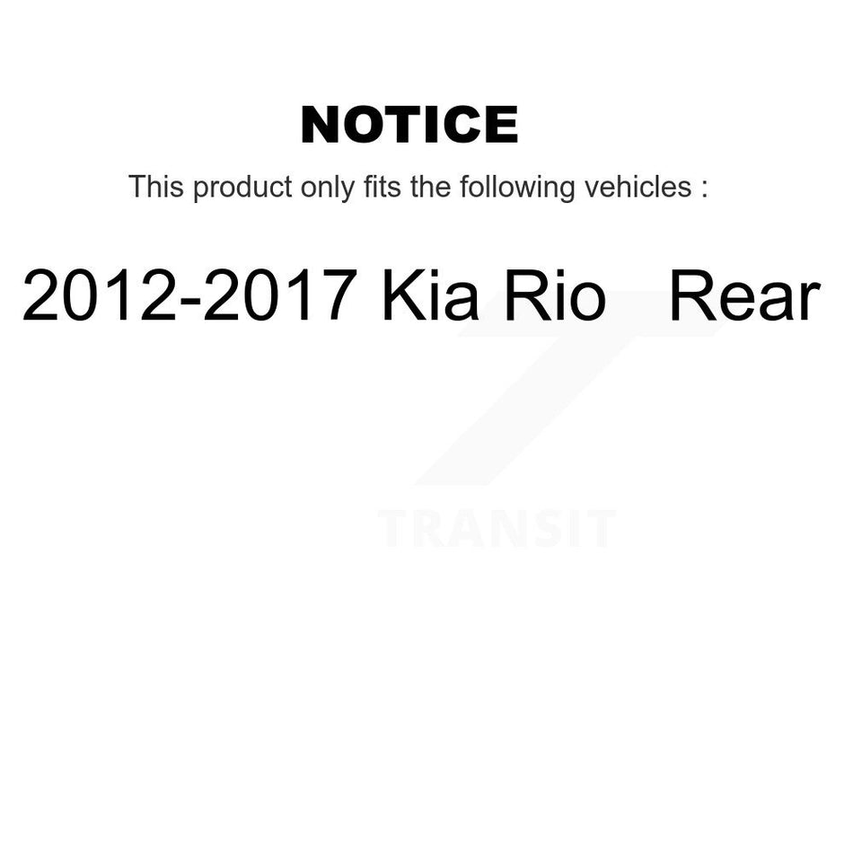 Rear Disc Brake Coated Caliper Drilled Slotted Rotors And Ceramic Pads Kit For 2012-2017 Kia Rio KCD-100587C