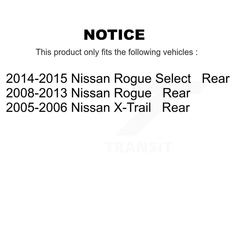 Rear Disc Brake Coated Caliper Drilled Slotted Rotors And Semi-Metallic Pads Kit For Nissan Rogue Select X-Trail KCD-100609S