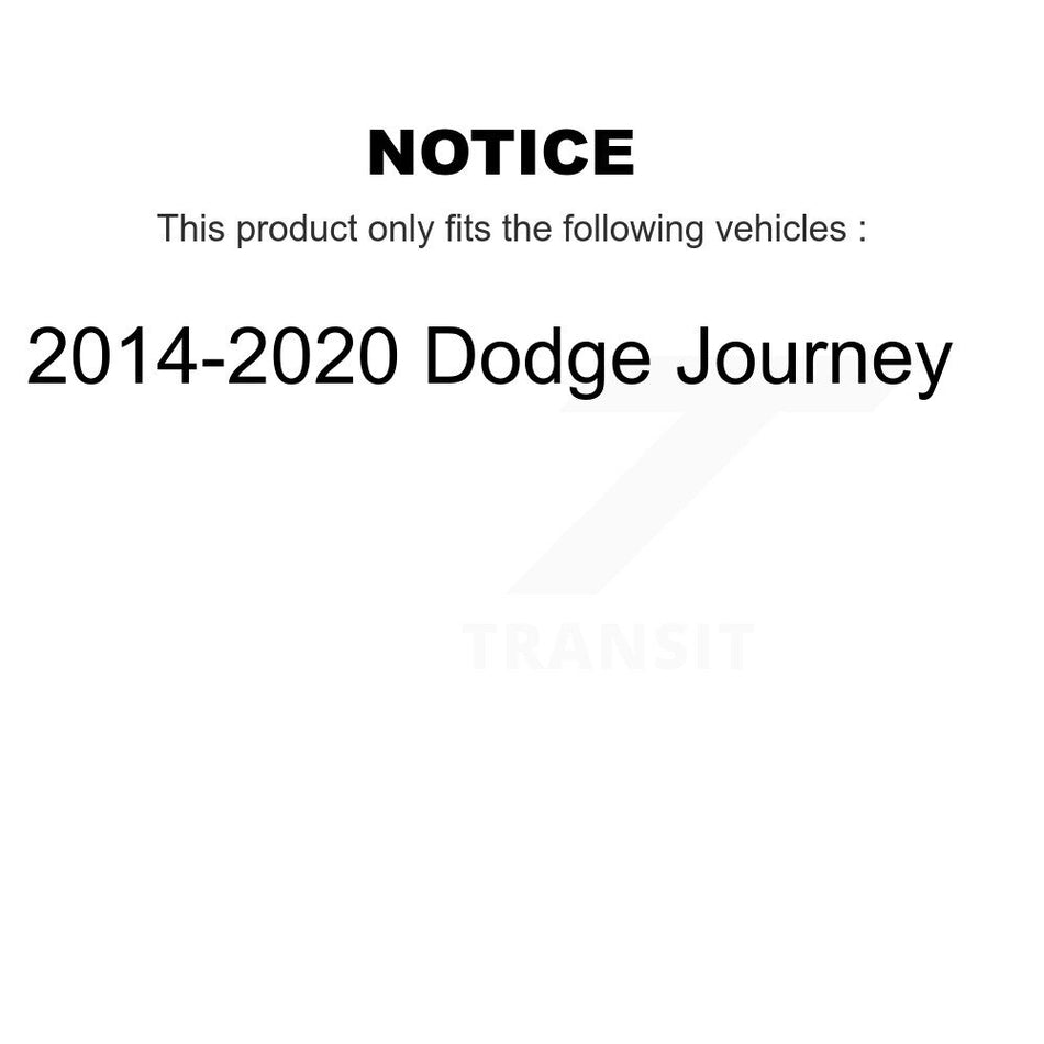 Rear Brake Caliper Drill Slotted Rotor Semi-Metallic Pad Kit For 2014-2020 Dodge Journey KCD-100626S