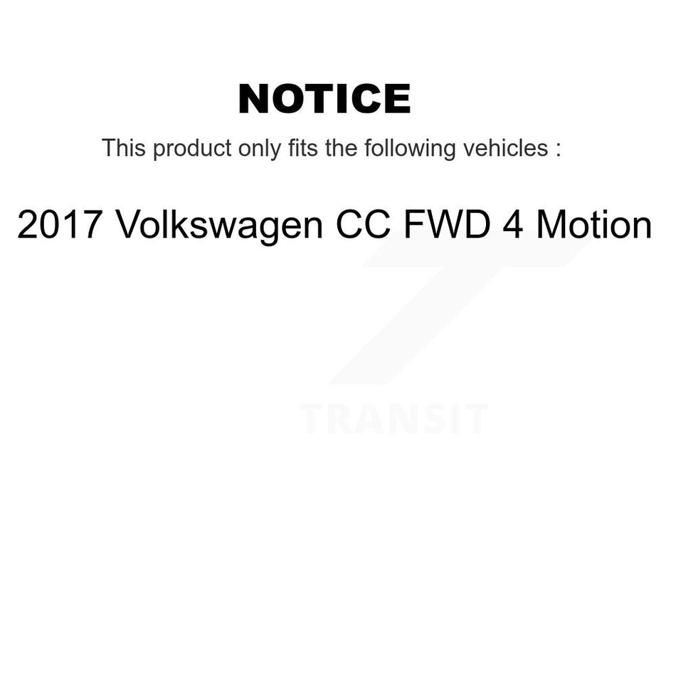 Front Disc Brake Caliper Coated Rotors And Ceramic Pads Kit For 2017 Volkswagen CC FWD 4 Motion KCG-100020N