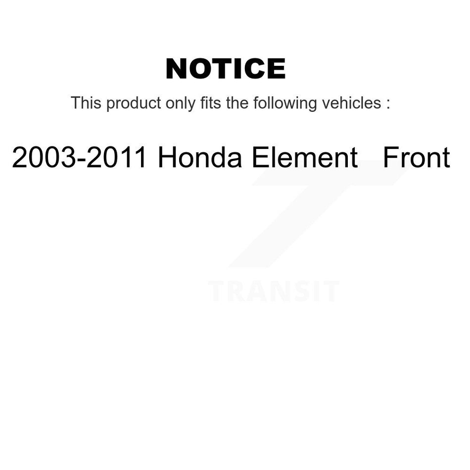 Front Disc Brake Caliper Coated Rotors And Ceramic Pads Kit For 2003-2011 Honda Element KCG-100043N