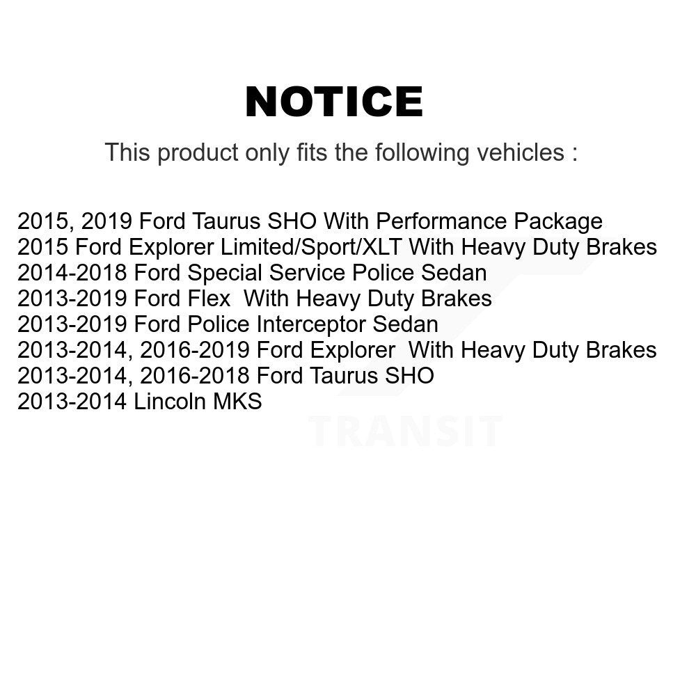 Rear Brake Caliper Coat Rotor Ceramic Pad Kit For Ford Explorer Flex Taurus Police Sedan KCG-100044T