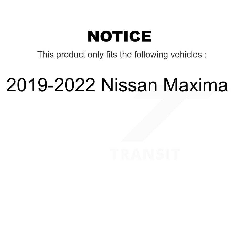 Rear Disc Brake Caliper Coated Rotors And Semi-Metallic Pads Kit For 2019-2022 Nissan Maxima KCG-100078P