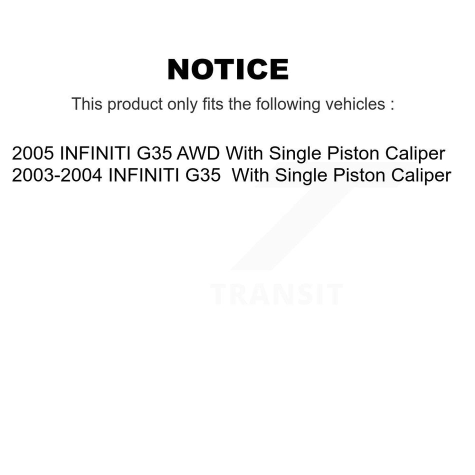 Rear Disc Brake Caliper Coated Rotors And Semi-Metallic Pads Kit For INFINITI G35 KCG-100079P