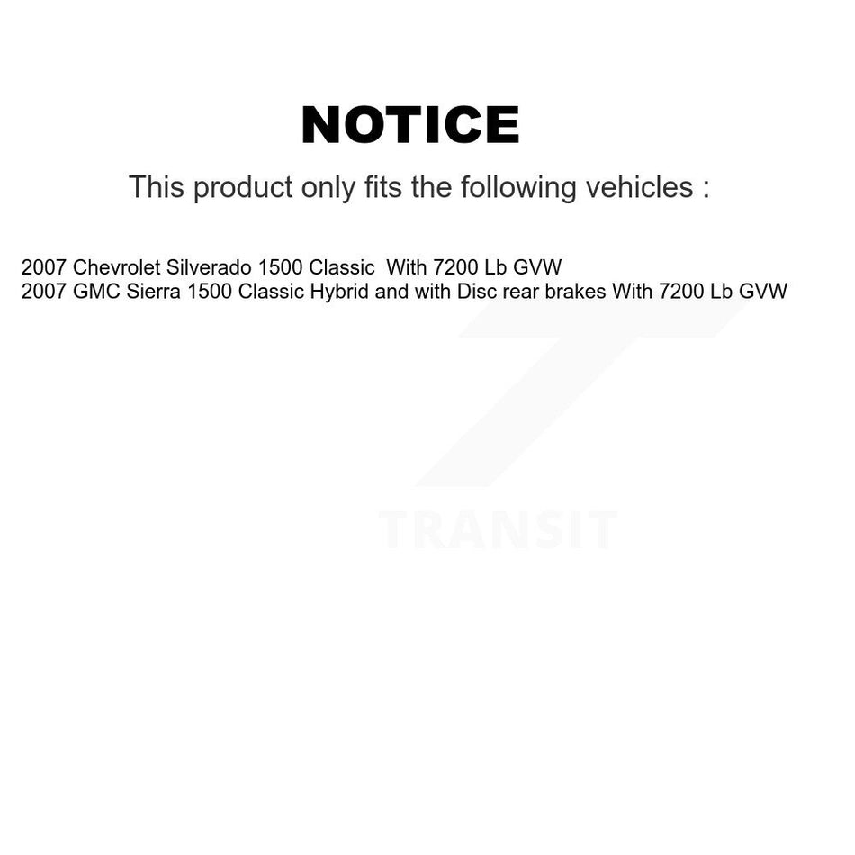 Rear Brake Caliper Coat Rotor Semi-Metallic Pad Kit For Chevrolet Silverado 1500 Classic KCG-100084S