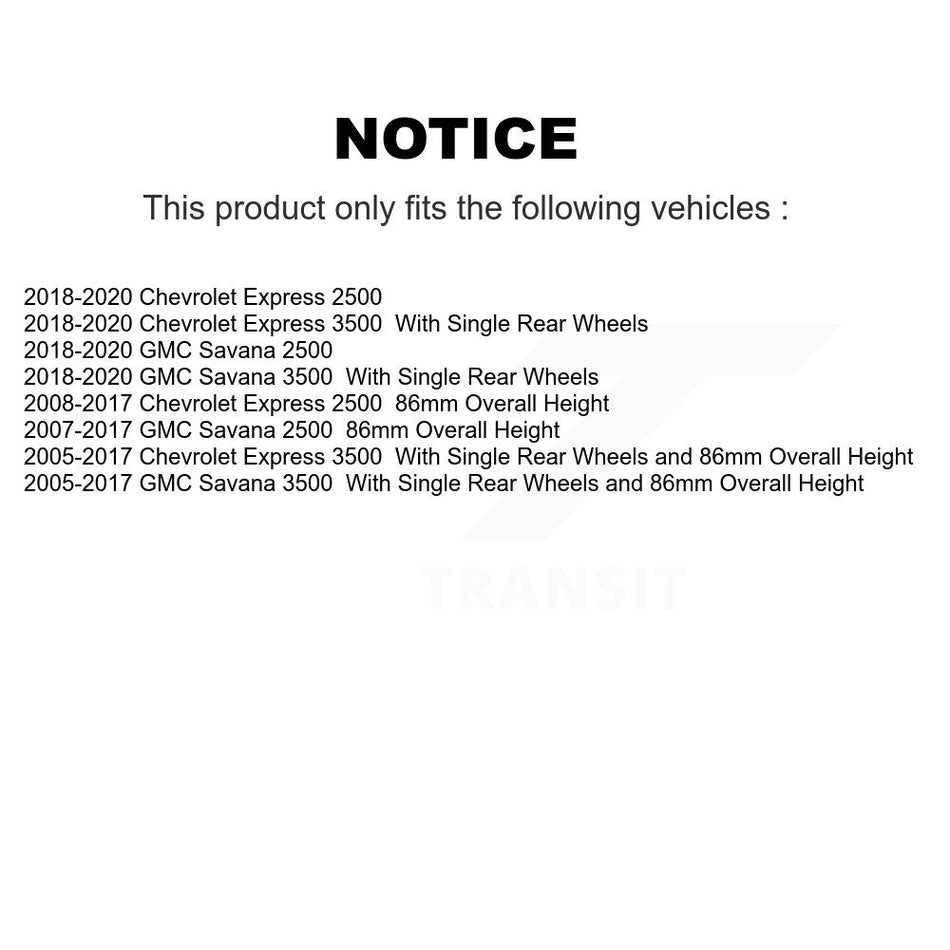Rear Disc Brake Caliper Coated Rotors And Ceramic Pads Kit For Chevrolet Express 3500 2500 GMC Savana KCG-100084T